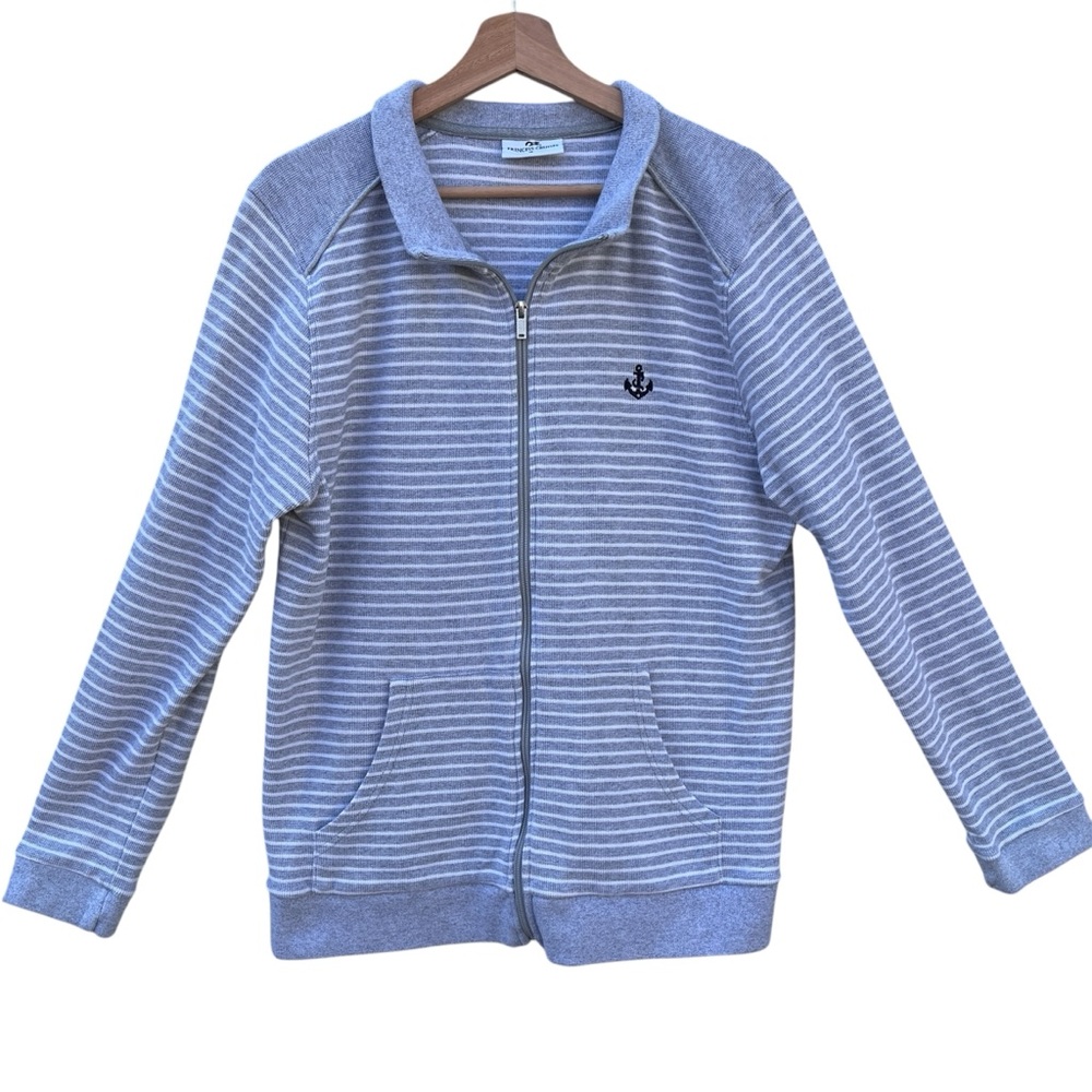 Princess Cruises Cardigan Jackets Sweater Gray Striped Full Zip Womens Medium M